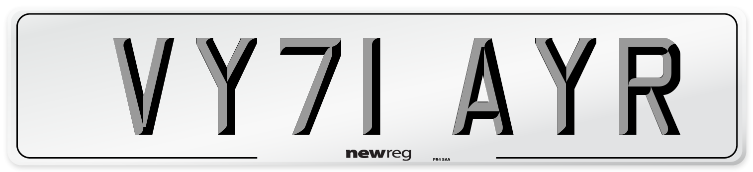 VY71 AYR Number Plate from New Reg